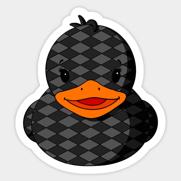 Checkerboard Rubber Duck Sticker by Alisha Ober Designs